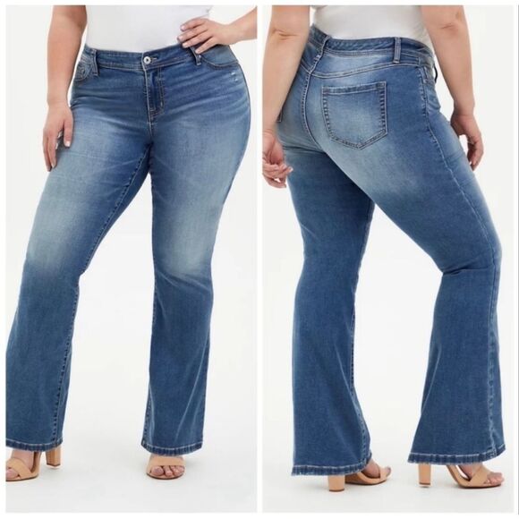 torrid Denim - Torrid Slim Boot Jeans Stretchy Flare Leg Bootcut Blue Mid Rise Plus Size 24S